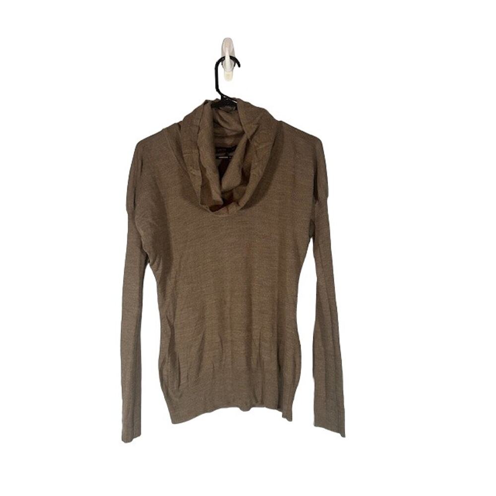 The Limited Brown Cowl Neck Long Sleeve Wool Blend Knit Blouse Women Sz M